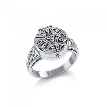 Celtic Knotwork Silver Poison Ring TR845 - Jewelry